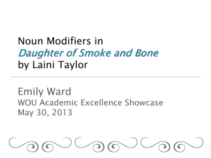Daughter of Smoke and Bone Emily Ward Noun Modifiers in by Laini Taylor