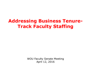 Addressing Business Tenure- Track Faculty Staffing WOU Faculty Senate Meeting April 12, 2016