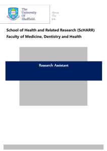 Research Assistant School of Health and Related Research (ScHARR)