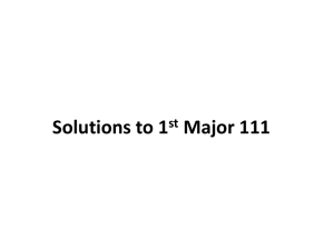 Solutions to 1 Major 111 st