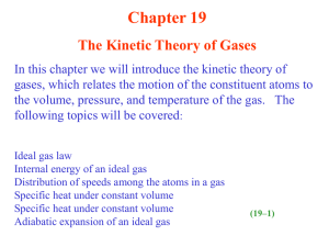 Chapter 19 The Kinetic Theory of Gases