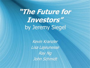 “The Future for Investors” by Jeremy Siegel Kevin Kranzler