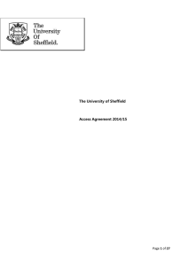 1 The University of Sheffield Access Agreement 2014/15