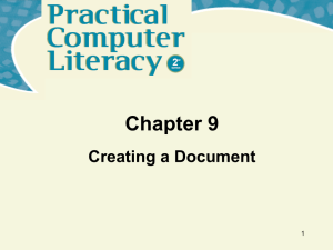 Chapter 9 Creating a Document 1