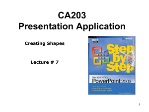 CA203 Presentation Application Creating Shapes Lecture # 7