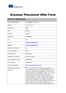 Erasmus Placement Offer Form EMPLOYER  INFORMATION
