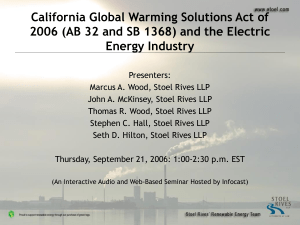 California Global Warming Solutions Act of Energy Industry