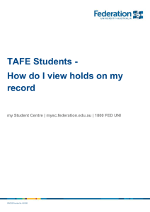 TAFE Students - How do I view holds on my record
