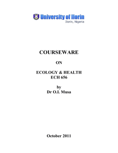 COURSEWARE  ON ECOLOGY &amp; HEALTH