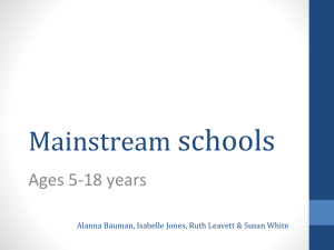 schools Mainstream Ages 5-18 years