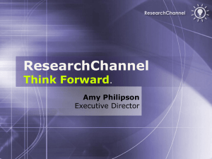 ResearchChannel Think Forward . Amy Philipson
