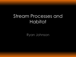 Stream Processes and Habitat Ryan Johnson