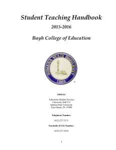 Student Teaching Handbook Bayh College of Education 2015-2016
