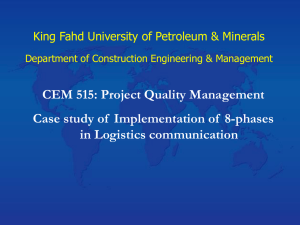 CEM 515: Project Quality Management in Logistics communication