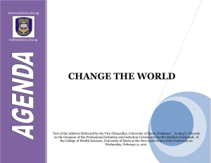 CHANGE THE WORLD  www.unilorin.edu.ng