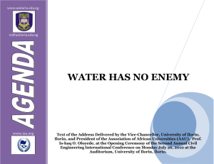 WATER HAS NO ENEMY
