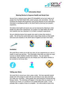 Information Sheet  Sharing Stories to Improve Health and Social Care