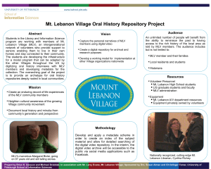 Mt. Lebanon Village Oral History Repository Project • Audience Abstract