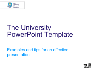 The University PowerPoint Template Examples and tips for an effective presentation