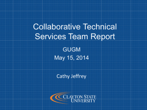 Collaborative Technical Services Team Report GUGM May 15, 2014