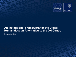 An Institutional Framework for the Digital 7 September 2012 1