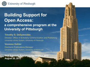 Building Support for Open Access: a comprehensive program at the University of Pittsburgh