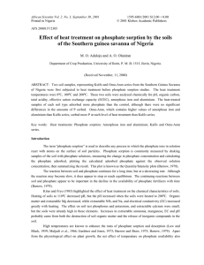 Effect of heat treatment on phosphate sorption by the soils