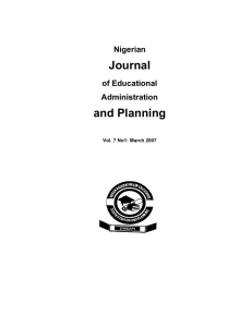 Journal and Planning Nigerian of Educational