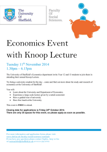 Economics Event with Knoop Lecture Tuesday 11 November 2014