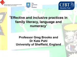 ‘ Effective and inclusive practices in family literacy, language and numeracy’