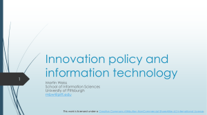 Innovation policy and information technology 1 Martin Weiss