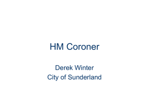 HM Coroner Derek Winter City of Sunderland