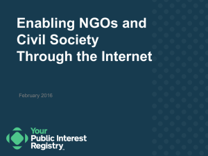 Enabling NGOs and Civil Society Through the Internet February 2016