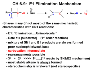 CH 6-9:  E1 Elimination Mechanism