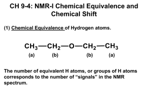 CH 9-4: NMR-I Chemical Equivalence and Chemical Shift