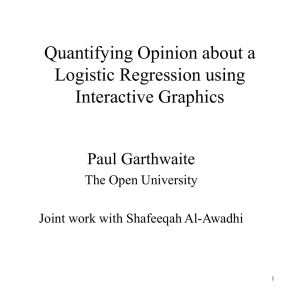 Quantifying Opinion about a Logistic Regression using Interactive Graphics Paul Garthwaite
