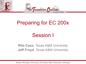 Preparing for EC 200x Session I Rita Caso Jeff Froyd