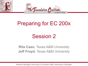 Preparing for EC 200x Session 2 Rita Caso Jeff Froyd