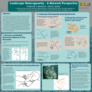 Landscape Heterogeneity – A Network Perspective Frederick J. Swanson 1