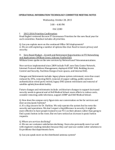 OPERATIONAL INFORMATION TECHNOLOGY COMMITTEE MEETING NOTES Wednesday, October 28, 2015 FAC 228D