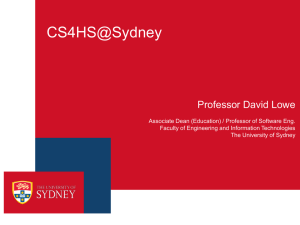 CS4HS@Sydney Professor David Lowe