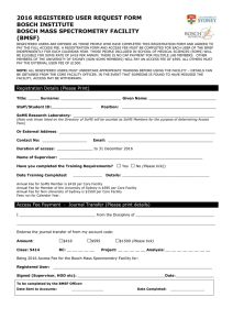 2016 REGISTERED USER REQUEST FORM BOSCH INSTITUTE BOSCH MASS SPECTROMETRY FACILITY (BMSF)