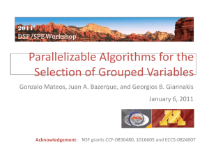 Parallelizable Algorithms for the Selection of Grouped Variables January 6, 2011