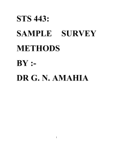 STS 443: SAMPLE  SURVEY METHODS BY :-