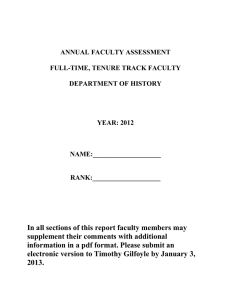 ANNUAL FACULTY ASSESSMENT  FULL-TIME, TENURE TRACK FACULTY DEPARTMENT OF HISTORY
