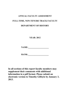 ANNUAL FACULTY ASSESSMENT  FULL-TIME, NON-TENURE TRACK FACULTY DEPARTMENT OF HISTORY