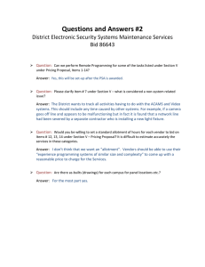 Questions and Answers #2 District Electronic Security Systems Maintenance Services Bid 86643