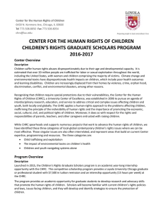 CENTER FOR THE HUMAN RIGHTS OF CHILDREN 2016-2017 Center Overview