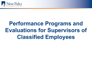 Performance Programs and Evaluations for Supervisors of Classified Employees