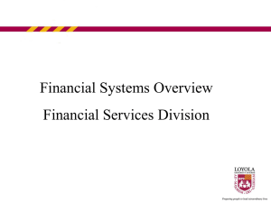 Financial Systems Overview Financial Services Division
